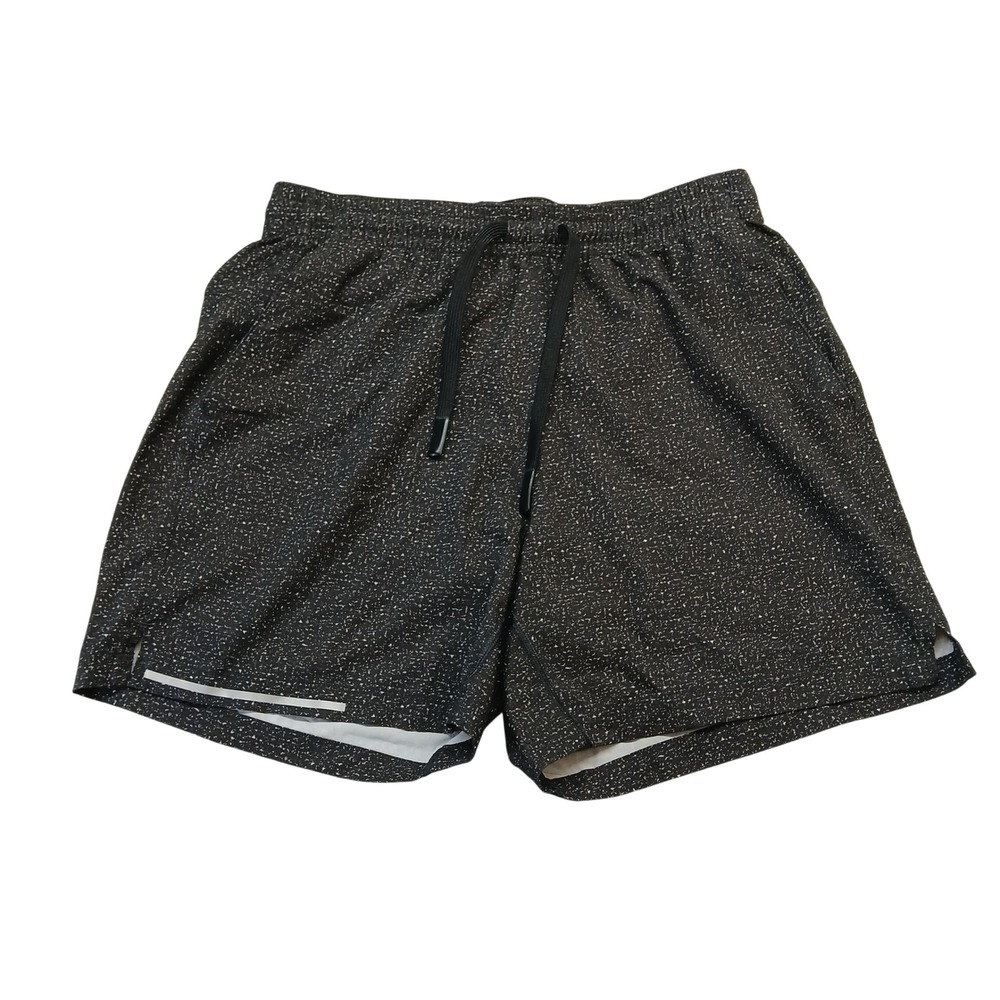 Bearbottom Mens Athletic Shorts Black Speckled 5.5 Inch Inseam Size Medium